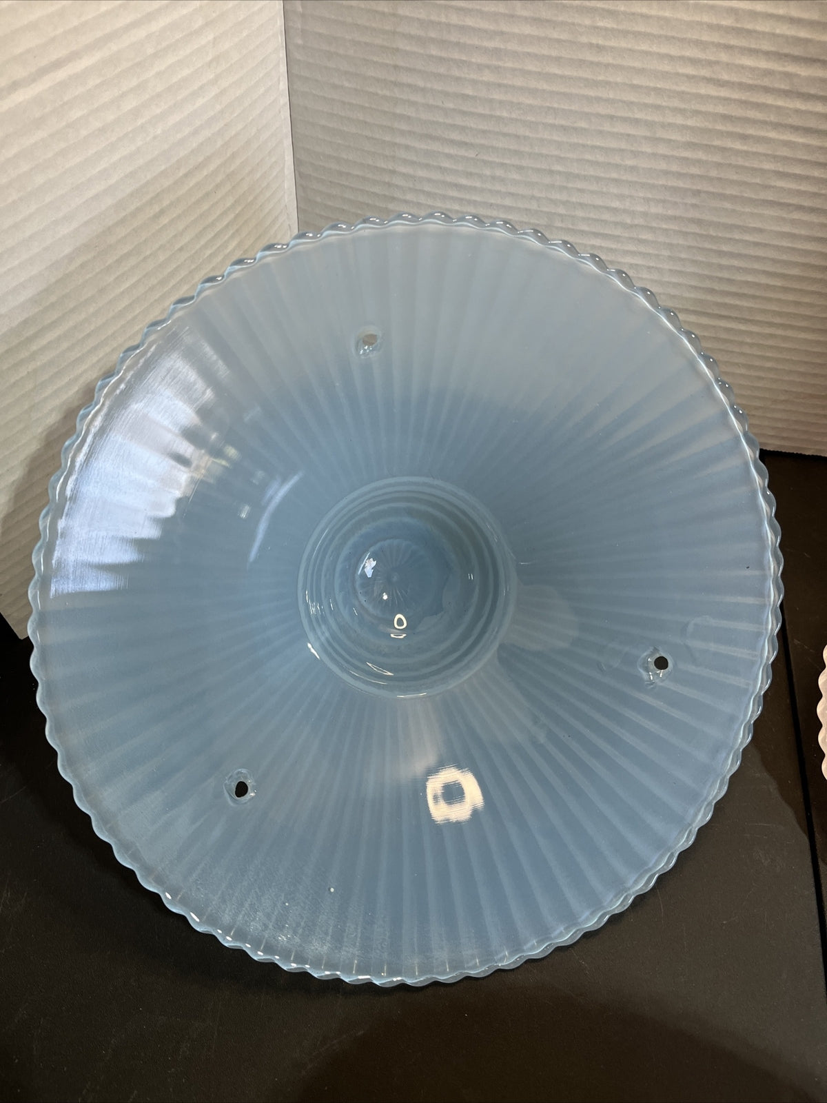 Vintage 11” Glass Shade 3 Hole