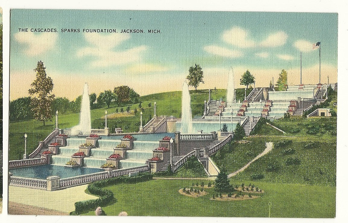 Cascades Sparks Foundation Jackson MI Michigan  Postcard