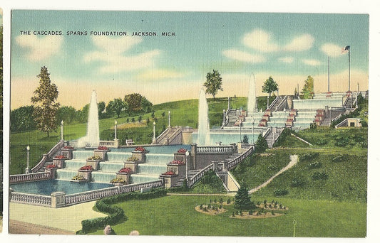 Cascades Sparks Foundation Jackson MI Michigan  Postcard