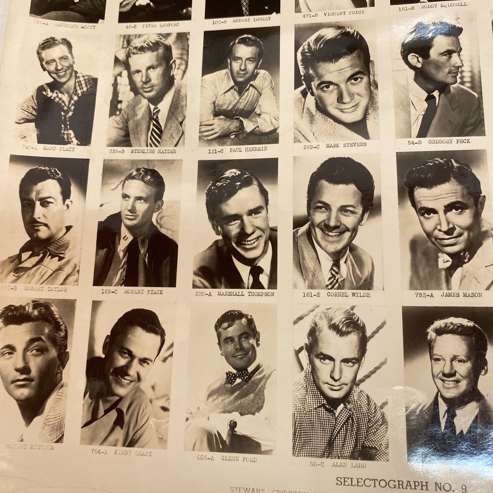 Movie Stars   40s & 50s 8 x 10 Selectograph # 9 Stewart Croxton studios B&W