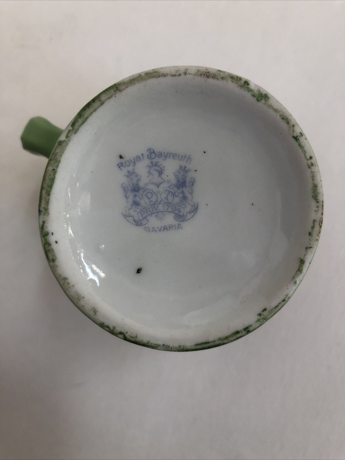 Royal Bayreuth PT  1794 Creamer Green Carriage and Horses 3-1/2” German Pitcher