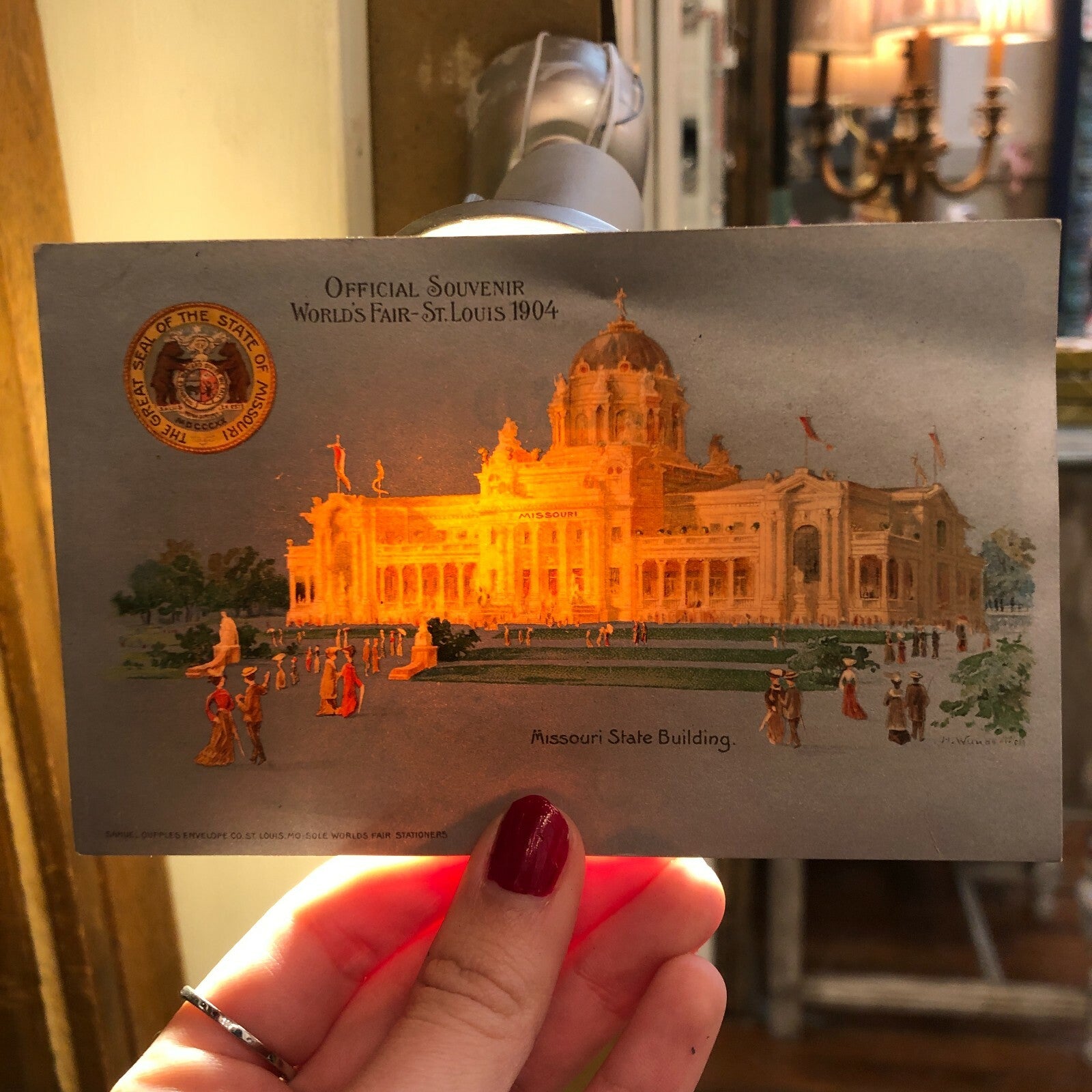 1904 HTL Saint St Louis World's Fair MO Missouri State Building Hold the Light 