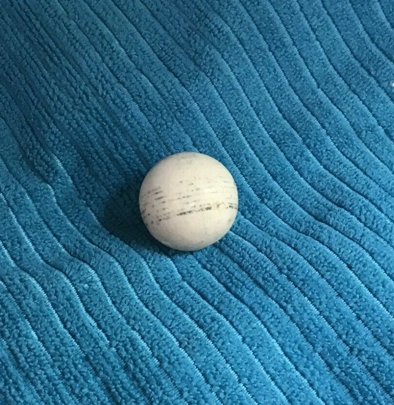 Vintage White Shooter Boulder Civil War Era Clay Toy China Marble 