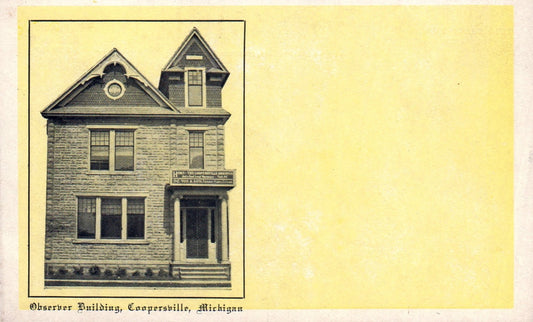Observer Building in Coopersville MI Michigan Postcard
