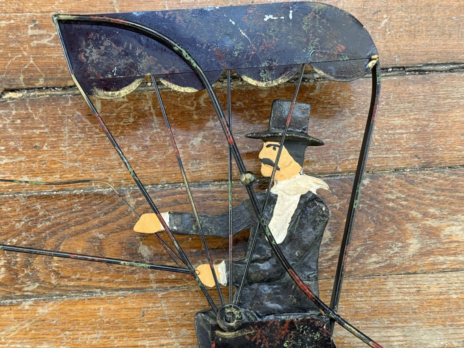 SCARCE Primitive Signed Curtis Jere Horse Buggy Metal Wall Art Decor Sculpture