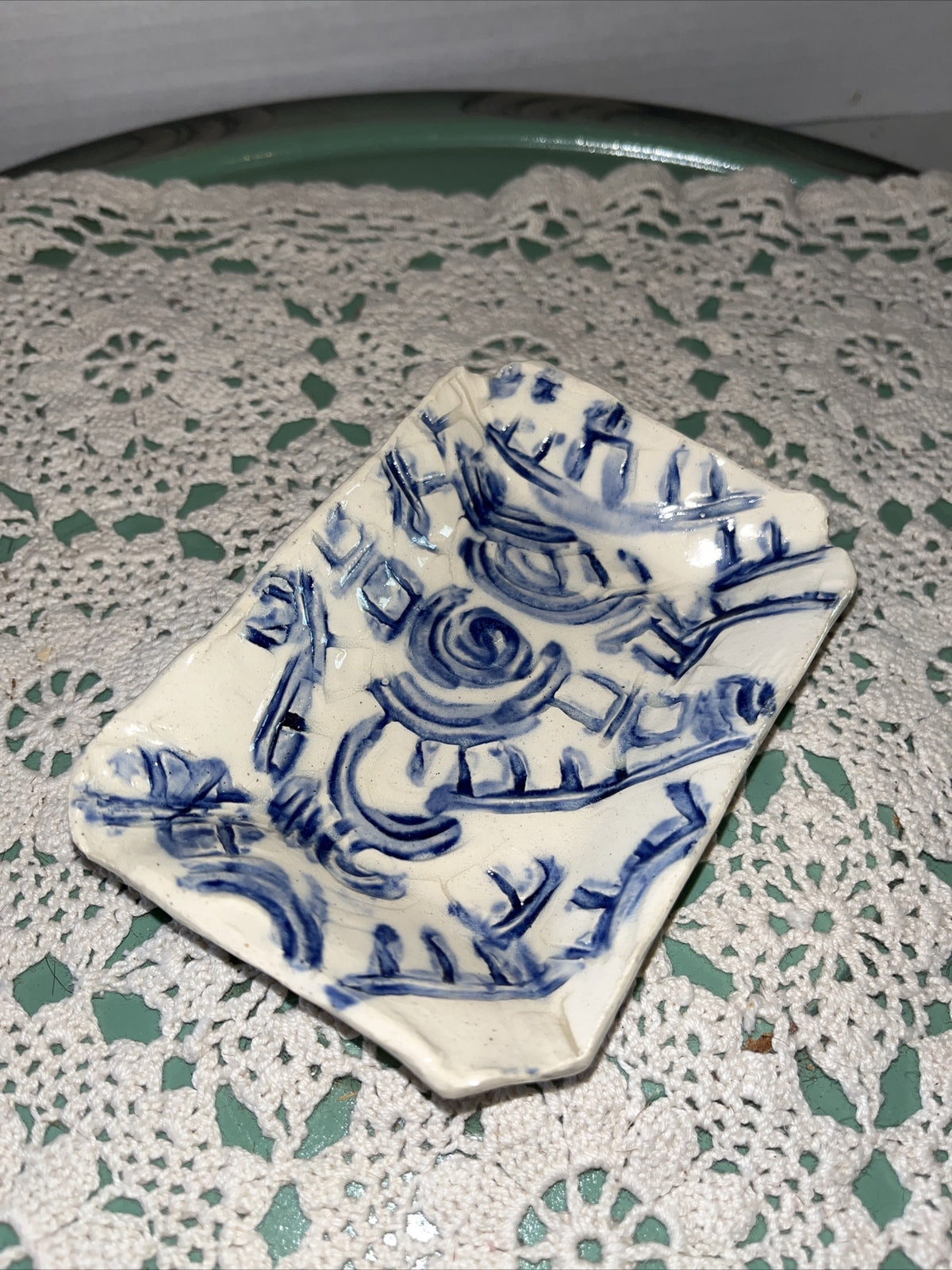 Studio Art Pottery Trinket Dish / Soap Dish  USA Made 6”