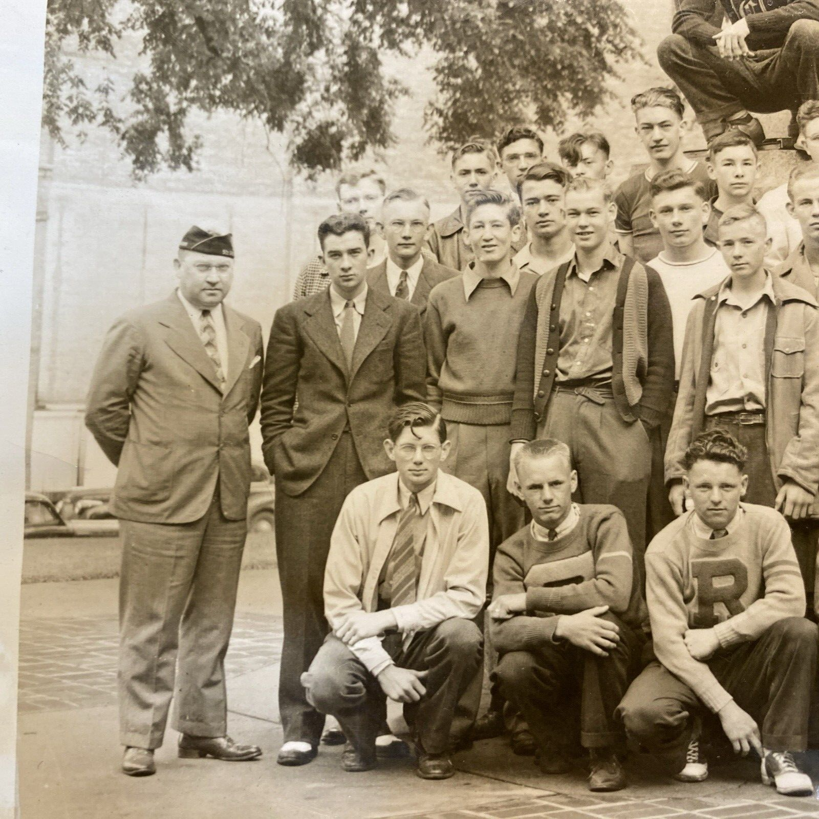 8 x 10 Real Photo ROTC Young Men Photograph Military Militaria