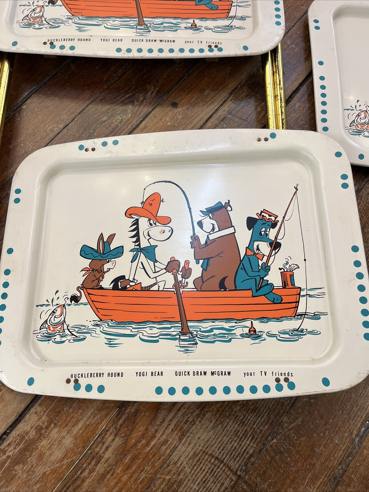 Vintage 5 Huckleberry Hound, Yogi Bear, Quick Draw McGraw & TV Friends TV Tray's