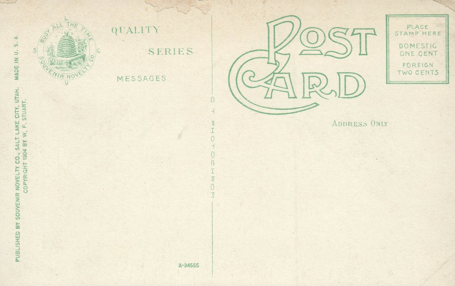 Grand Canyon of The Colorado River Aerial View UT Utah Postcard