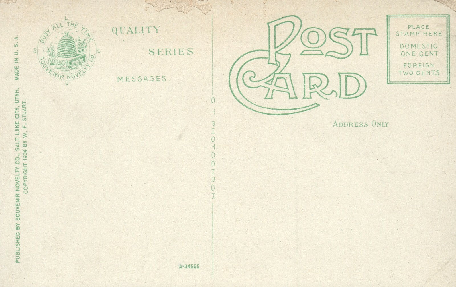 Grand Canyon of The Colorado River Aerial View UT Utah Postcard