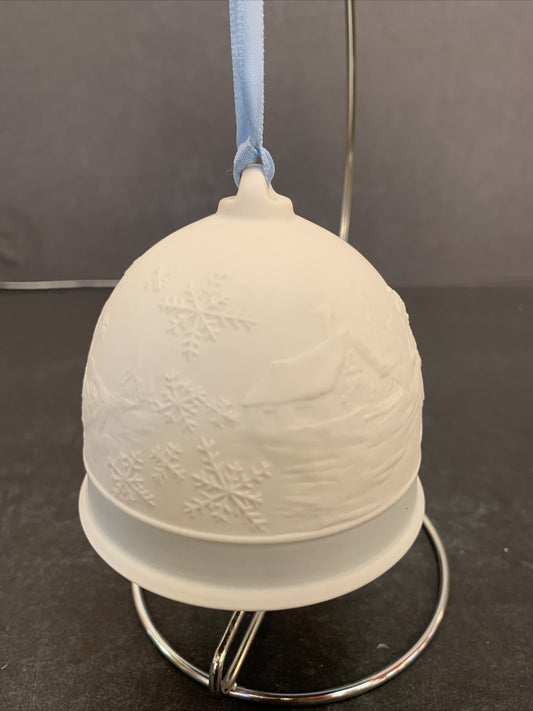 Vintage 1994 Lladro Retired Skating Winter Hanging Bell Ornament