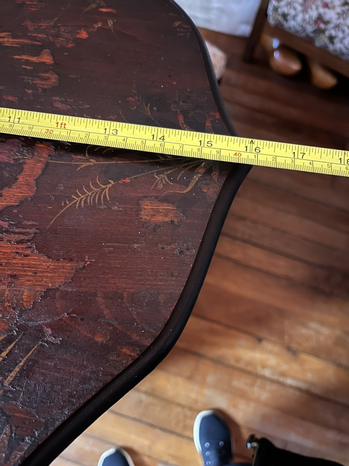 Antique French Wood Pedestal Plant Stands Hand Painted Scenes