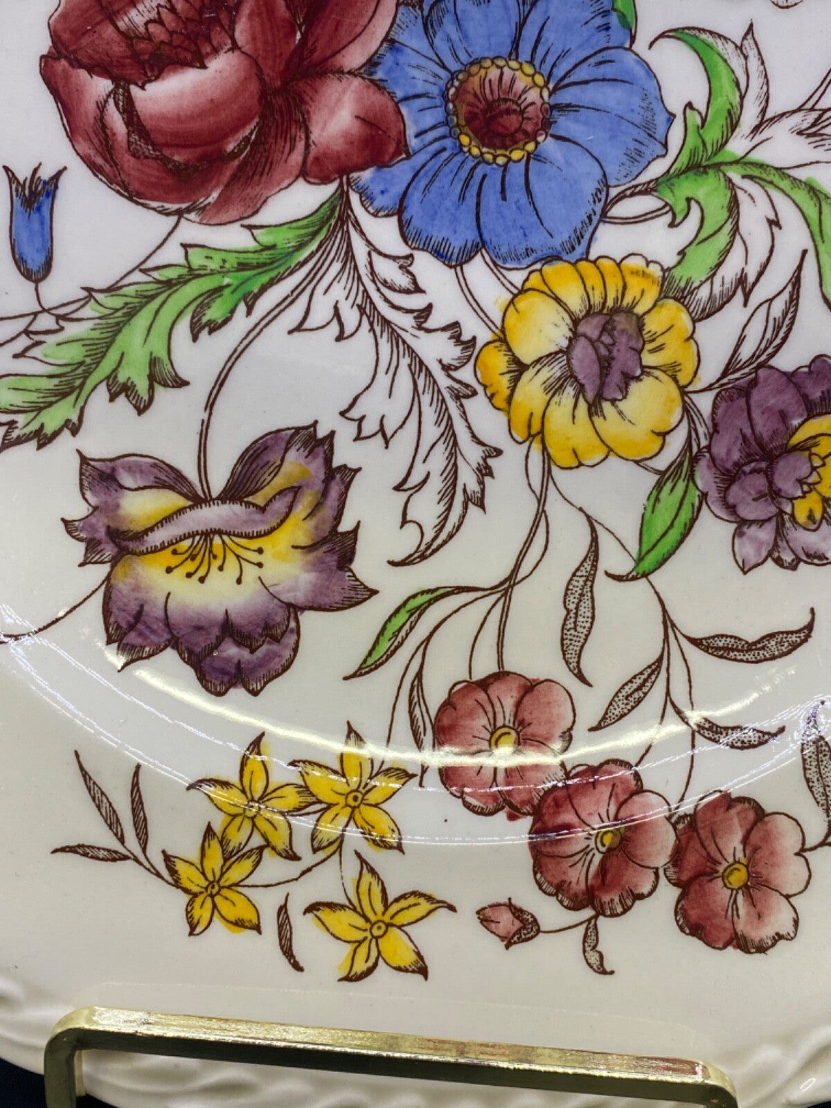 Vintage Vernon Kilns "May Flower" Large 10" Round plate - Handpainted in USA
