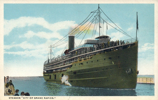 Steamer "City of Grand Rapids", Grand Rapids, Michigan Postcard