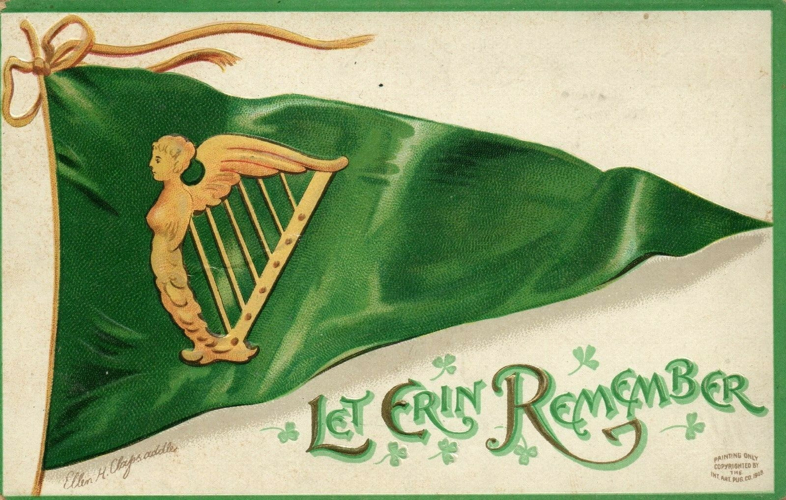 Artist Signed Clapsaddle Let Erin Remember St Patrick's Day Postcard Series 931