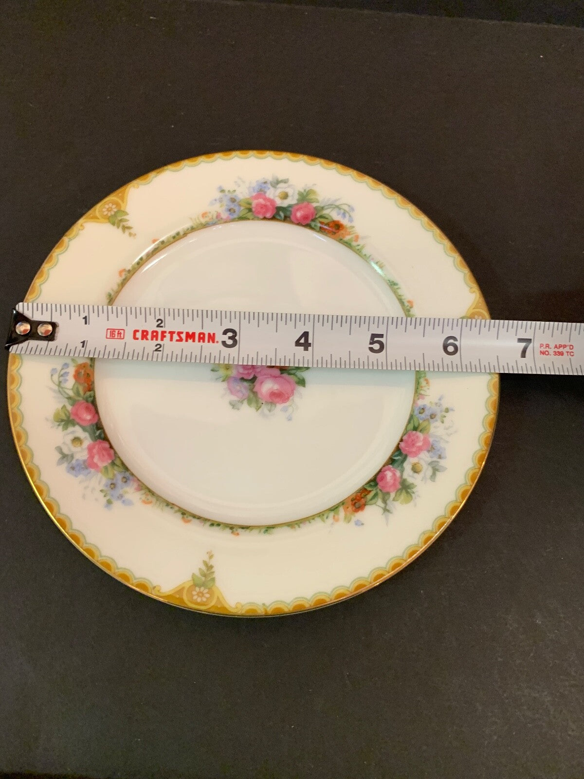 Vivienne Made in Japan Vintage Floral and Gold Pattern 6' Bread Plate