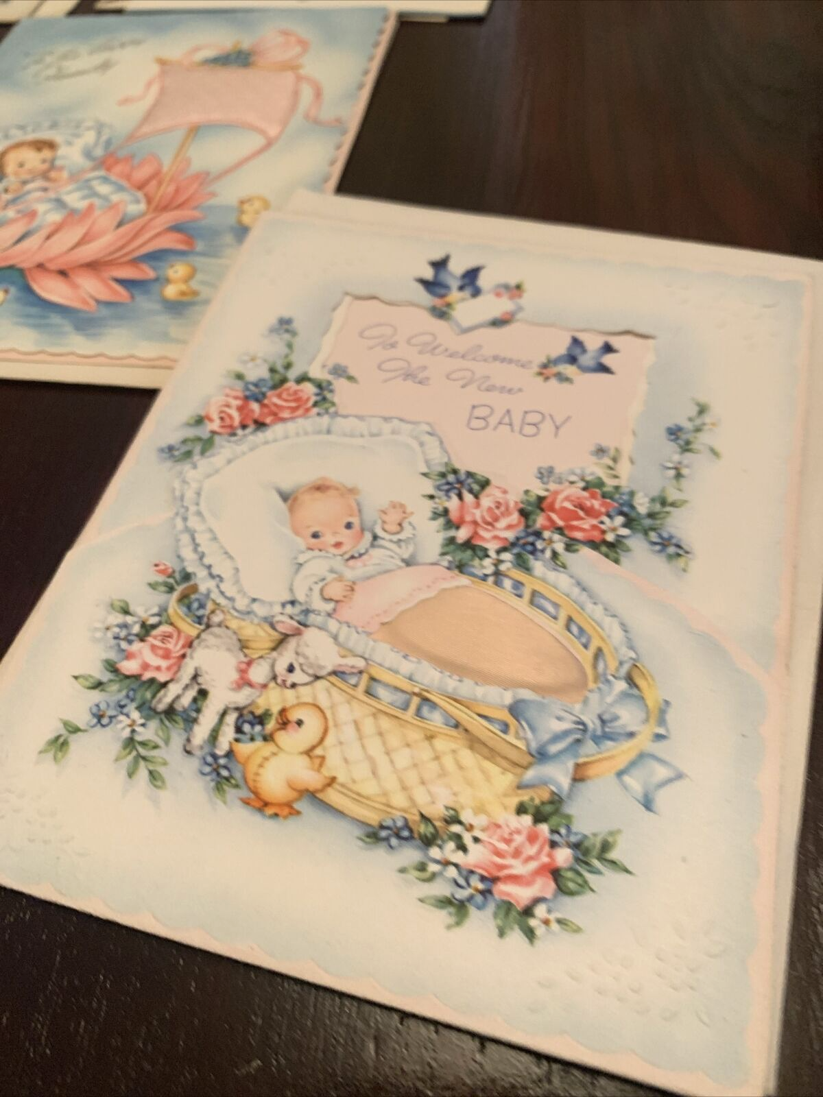 Lot of 19 Vintage Baby Announcement/ Birth Greeting Cards