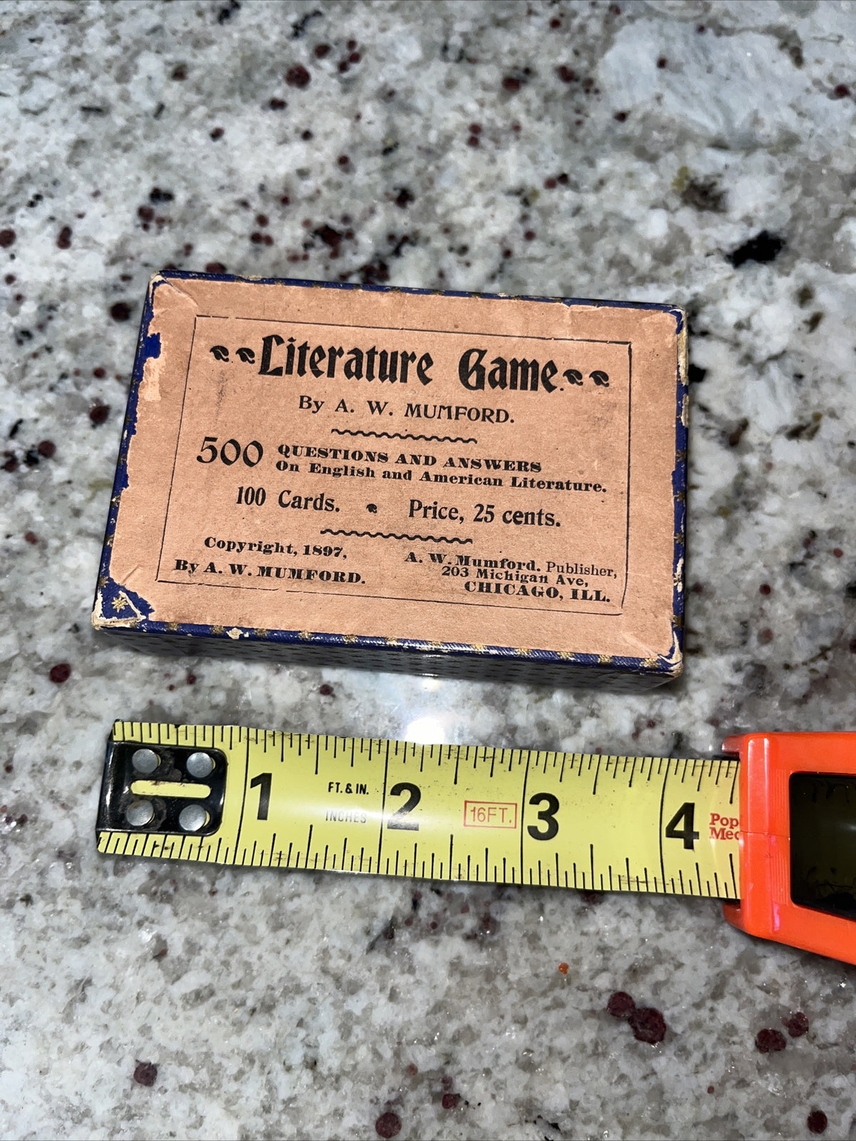 1897 Game of Literature Game, 500 Questions. By A W Mumford.