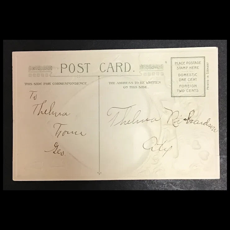 Stunning Gold Metallic Cupid Decorating Red Silk Heart With Pink Roses Valentine