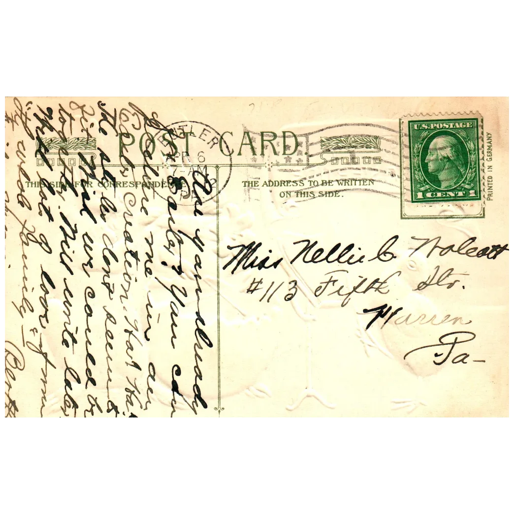 John Winsch A Happy Easter Tide Rabbits Playing Instruments Easter Postcard