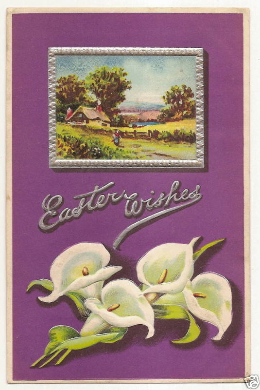 Lily Woman Easter Postcard Series 2247