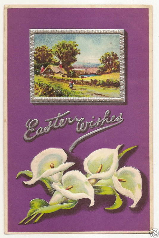 Lily Woman Easter Postcard Series 2247