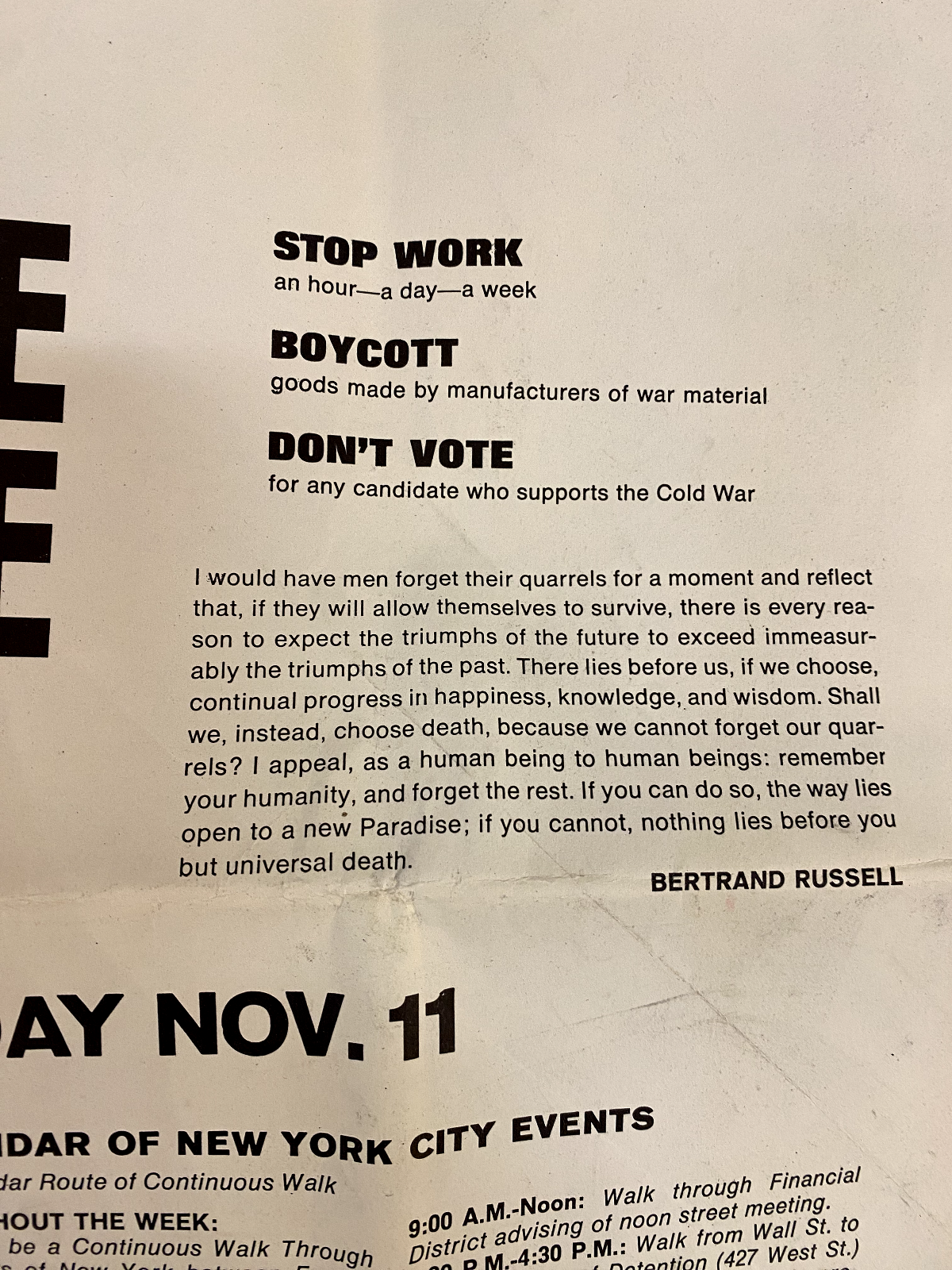 1962 Nuclear Weapons Test Ban Pamphlet No Nukes Strike For Peace 60s Peace
