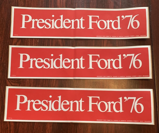 1976 FORD Bumper Sticker President GERALD R FORD Grand Rapids Michigan MI