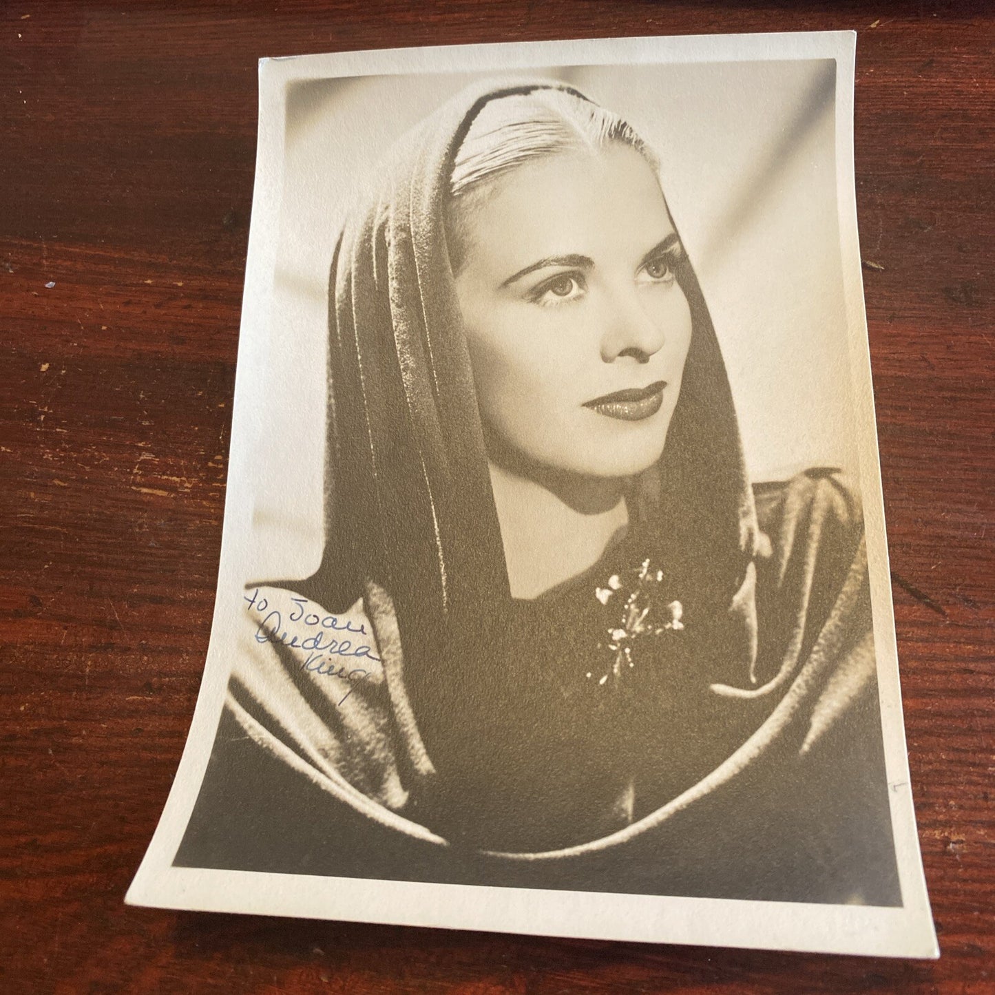 RARE AUTOGRAPHED INK Real PHOTO Andrea King Personalized Signed 5 x 7 Movie Star