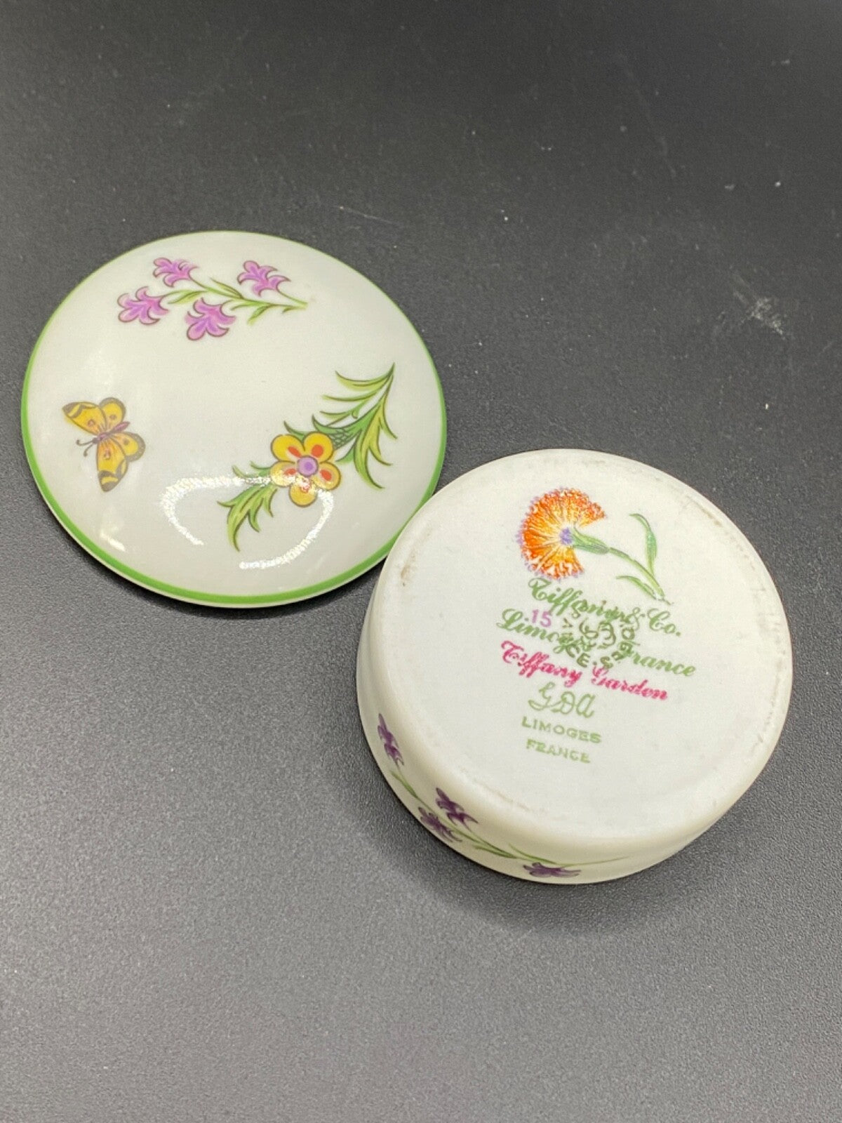 LIMOGES FRANCE Tiffany & Co Garden Trinket Box Main Hand-painted 1982 Chicago