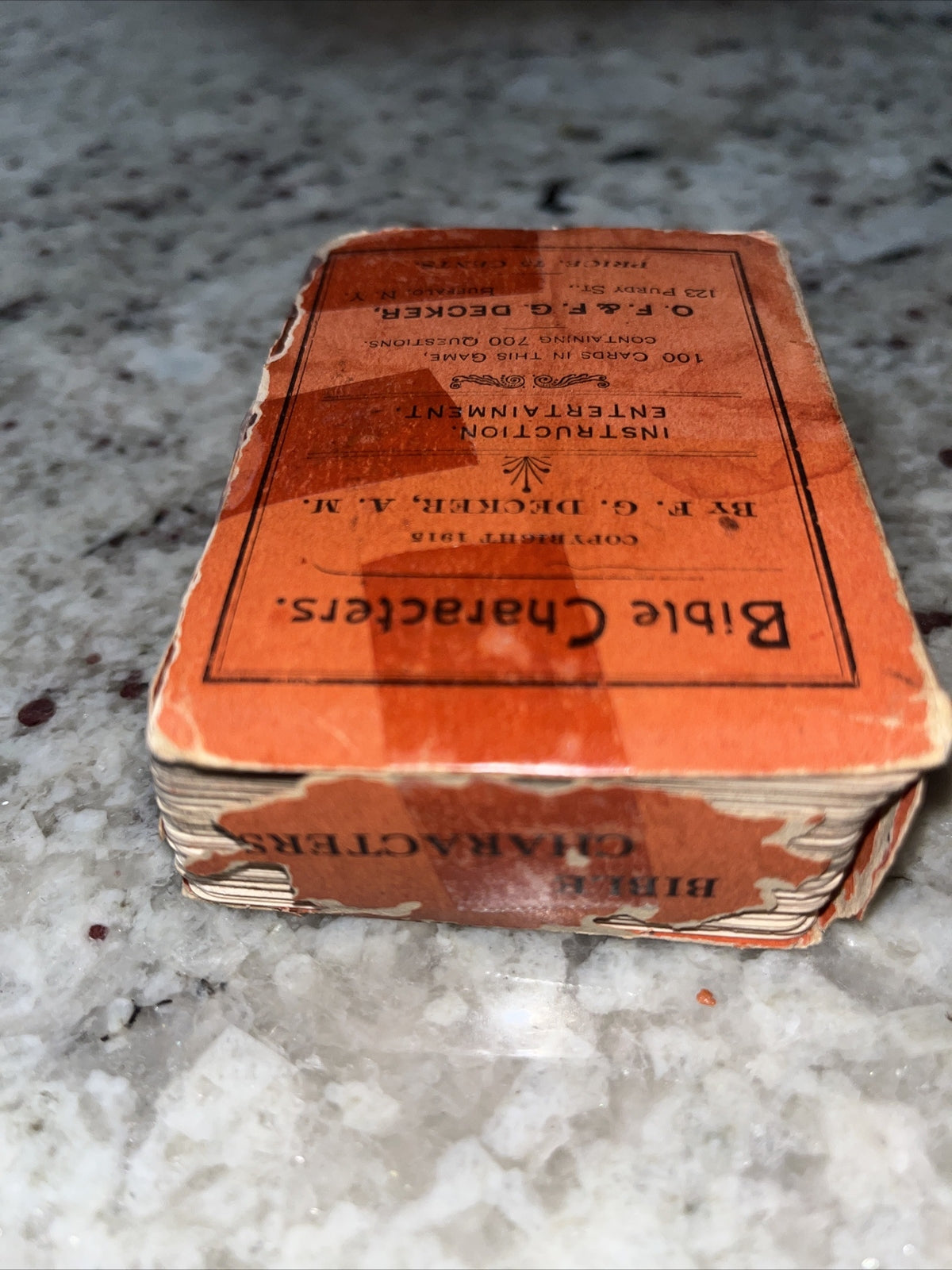 Antique 1915 Bible Characters Trivia Card Game By F.G. Decker A.M. Rare Complete