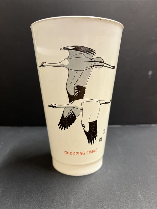 Vintage 1974 7/11 Plastic Slurpee Cup Save a Living Thing "Whooping Crane"