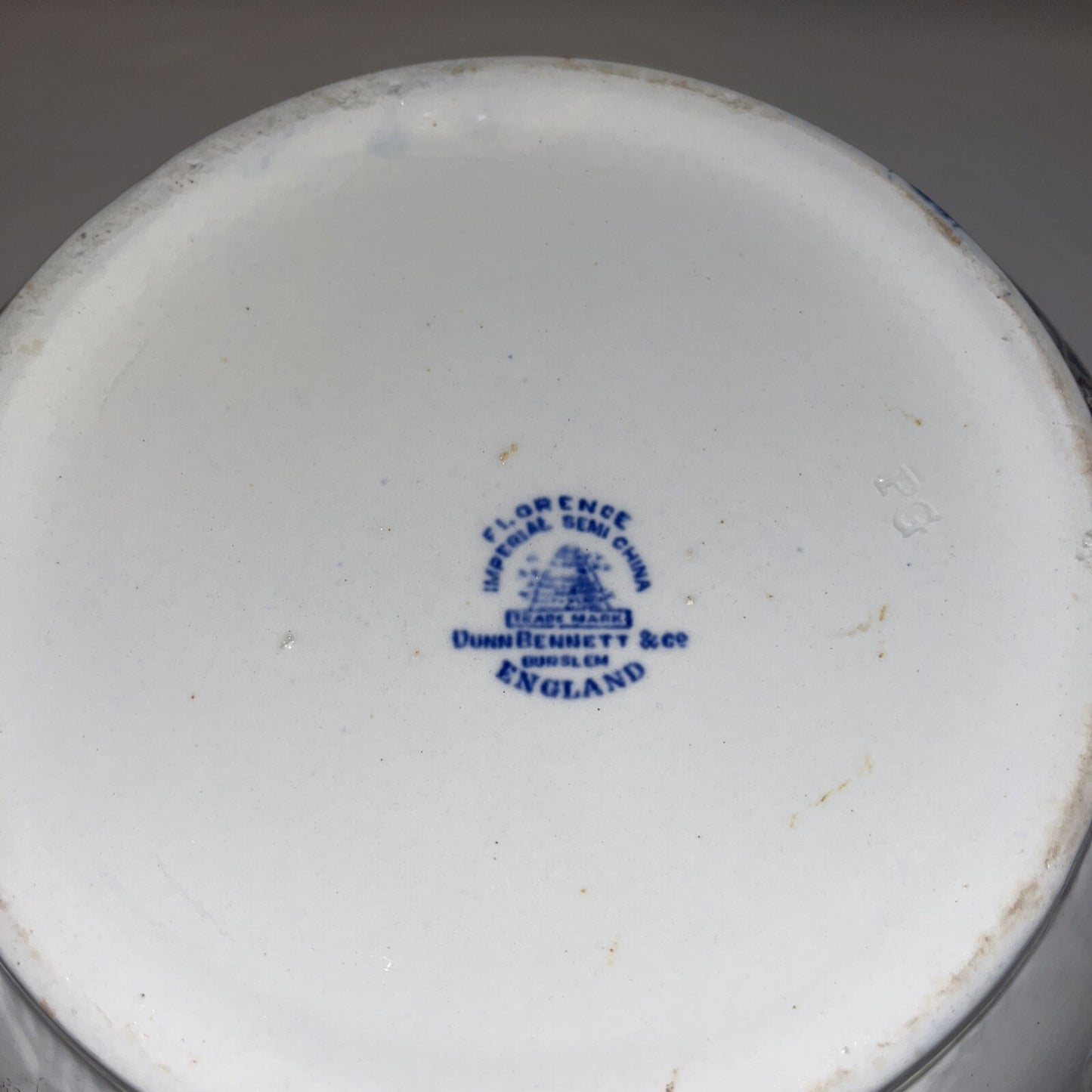 Beautiful Dunn Bennett & Co BLUE Covered Pot Burslem England Premier Imperial