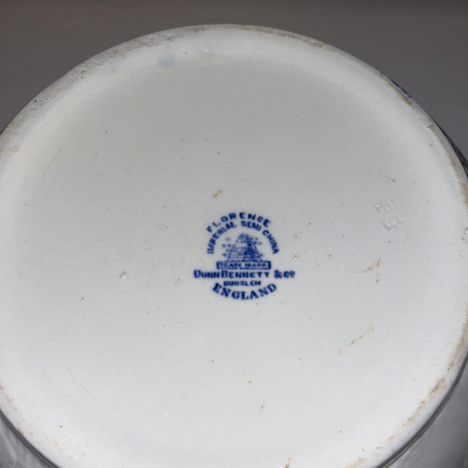 Beautiful Dunn Bennett & Co BLUE Covered Pot Burslem England Premier Imperial