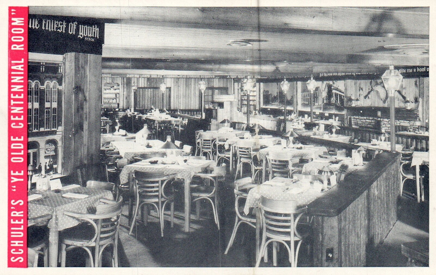 Schuler's Ye Old Centennial Room in Marshall MI Michigan Postcard