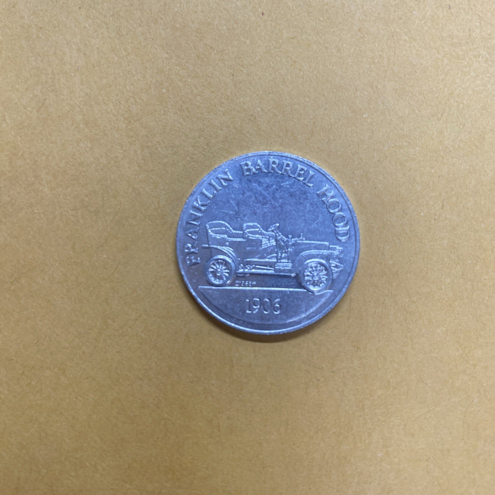 1906 Sunoco Oil Commemorative Token Antique Car Coin Franklin Barrel Hood Mint 1