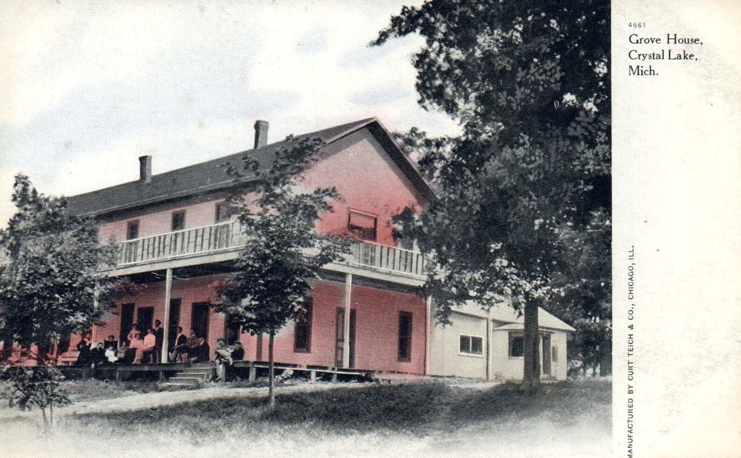 Grove House Crystal Lake Michigan Mich MI Postcard