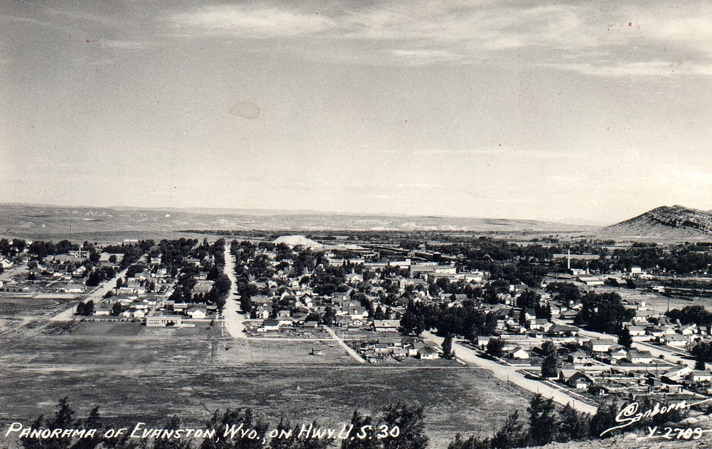 RPPC Panorama of Evanston On Highway U.S. 30 in Wyoming WY Vintage Postcard