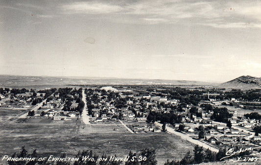 RPPC Panorama of Evanston On Highway U.S. 30 in Wyoming WY Vintage Postcard