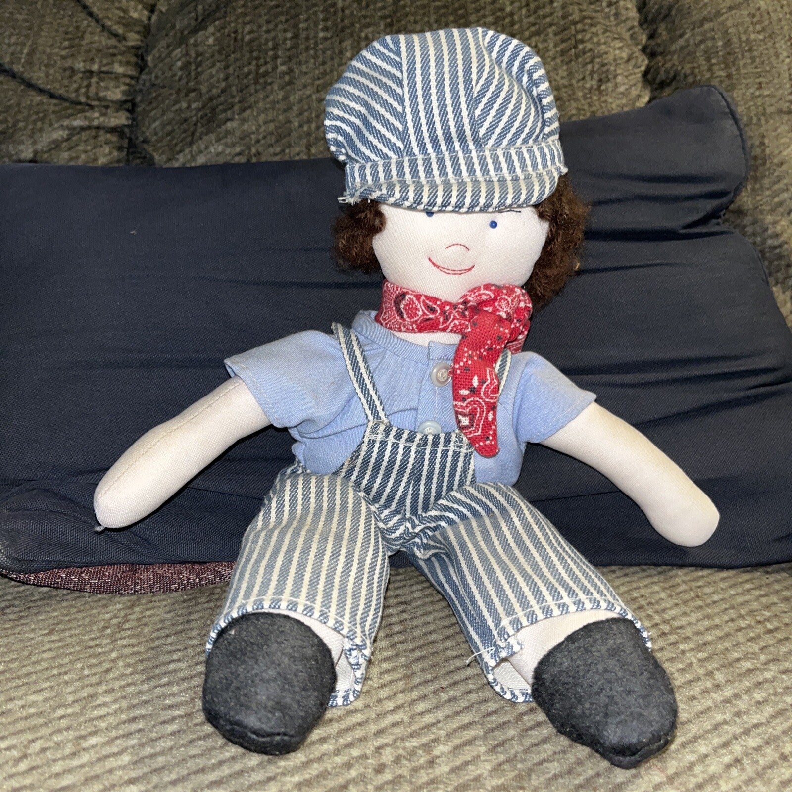 Vintage Handmade Engineer Rag doll 14”