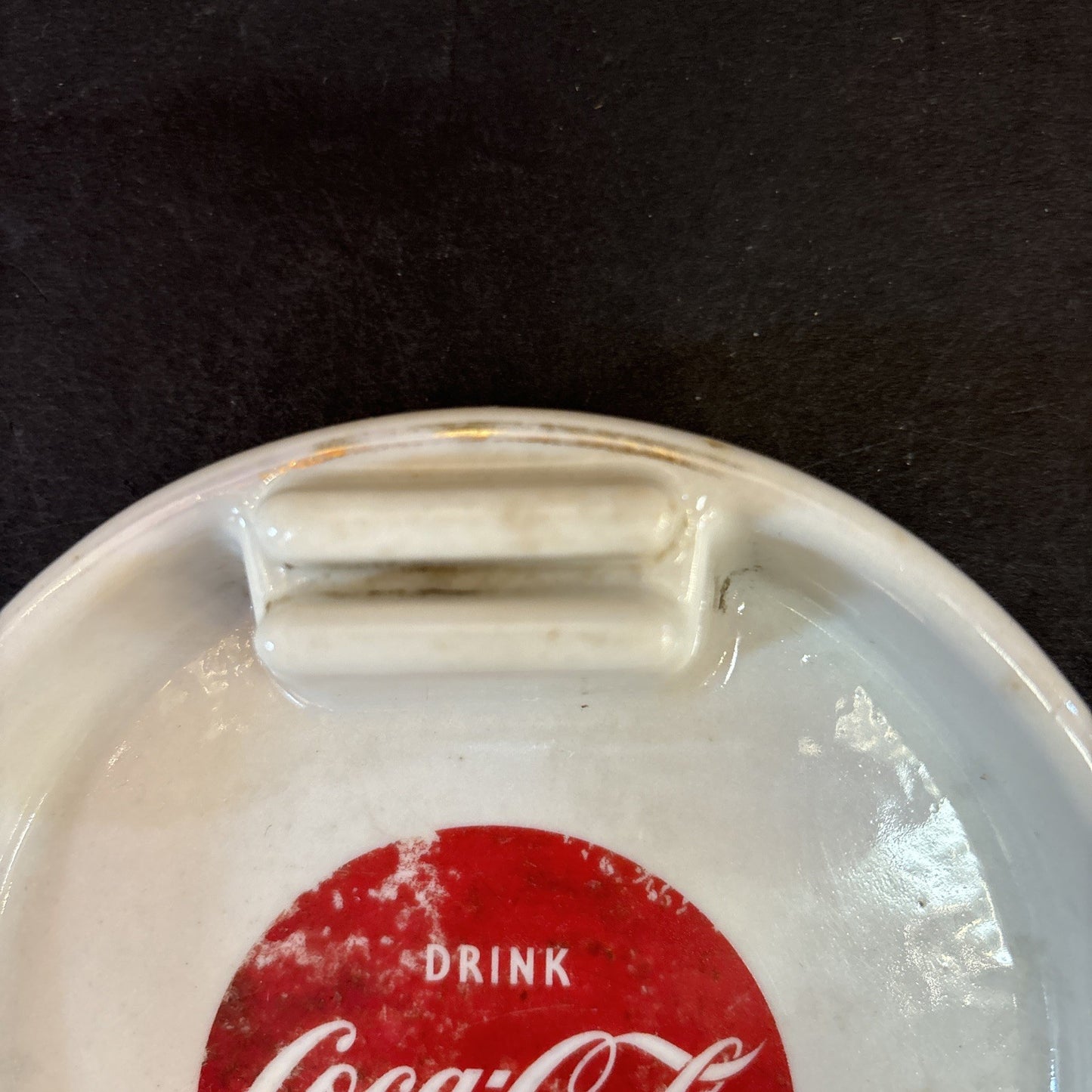 Art Deco Drink Coca Cola Porcelain Ash Tray 5" diameter