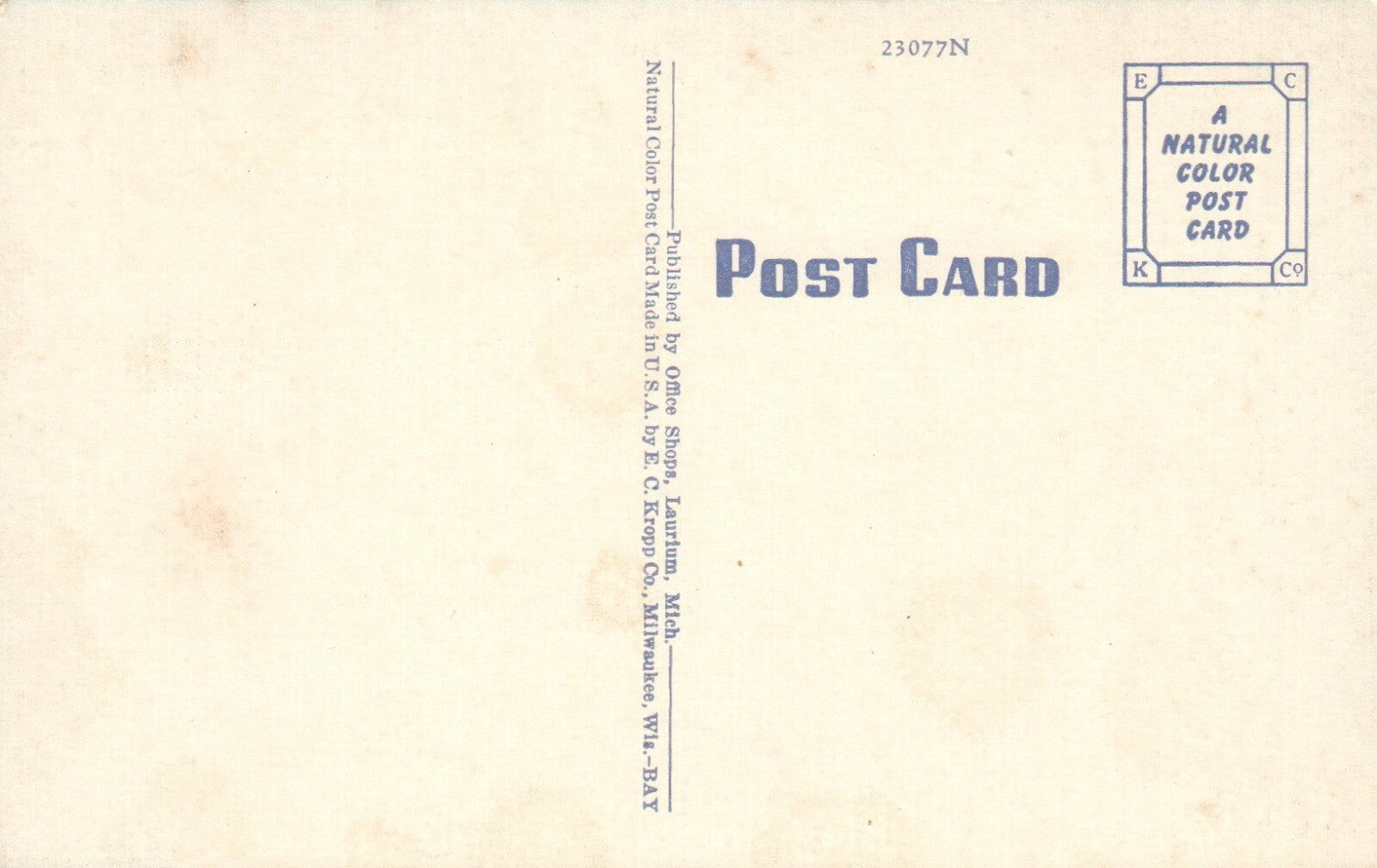 Copper Country Keweenaw County Upper Peninsula Michigan MI Postcard Map