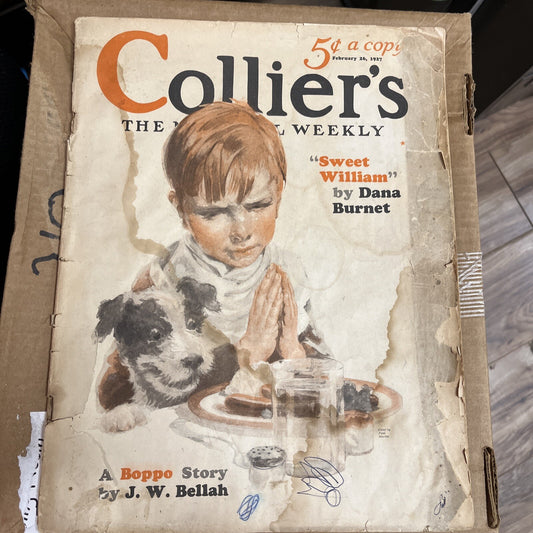 1927 FEBRUARY 26 COLLIER'S MAGAZINE - NICE ILLUSTRATED COVER - L 4402