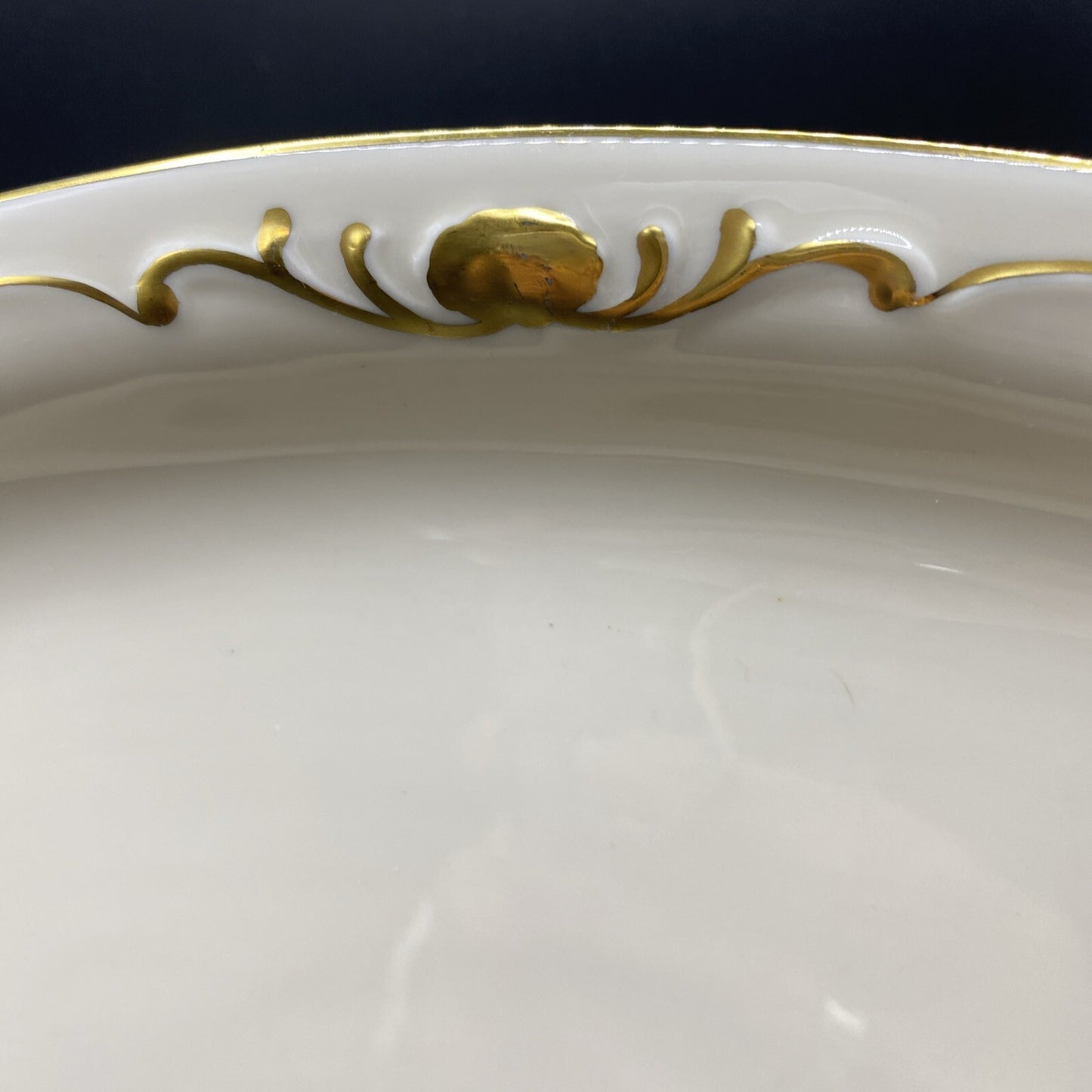 RARE Small 12" x 7 3/4" Waldershof Bavaria SERVING Platter Cream with Gold Rim