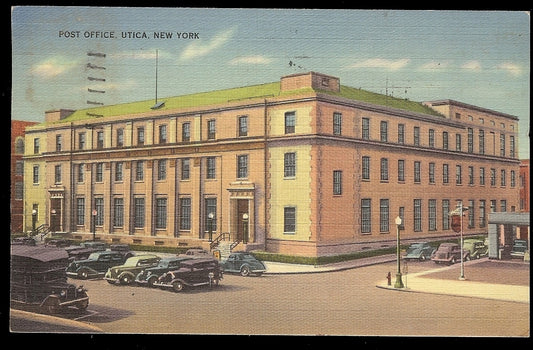 1939 Post Office Utica New York NY Postcard