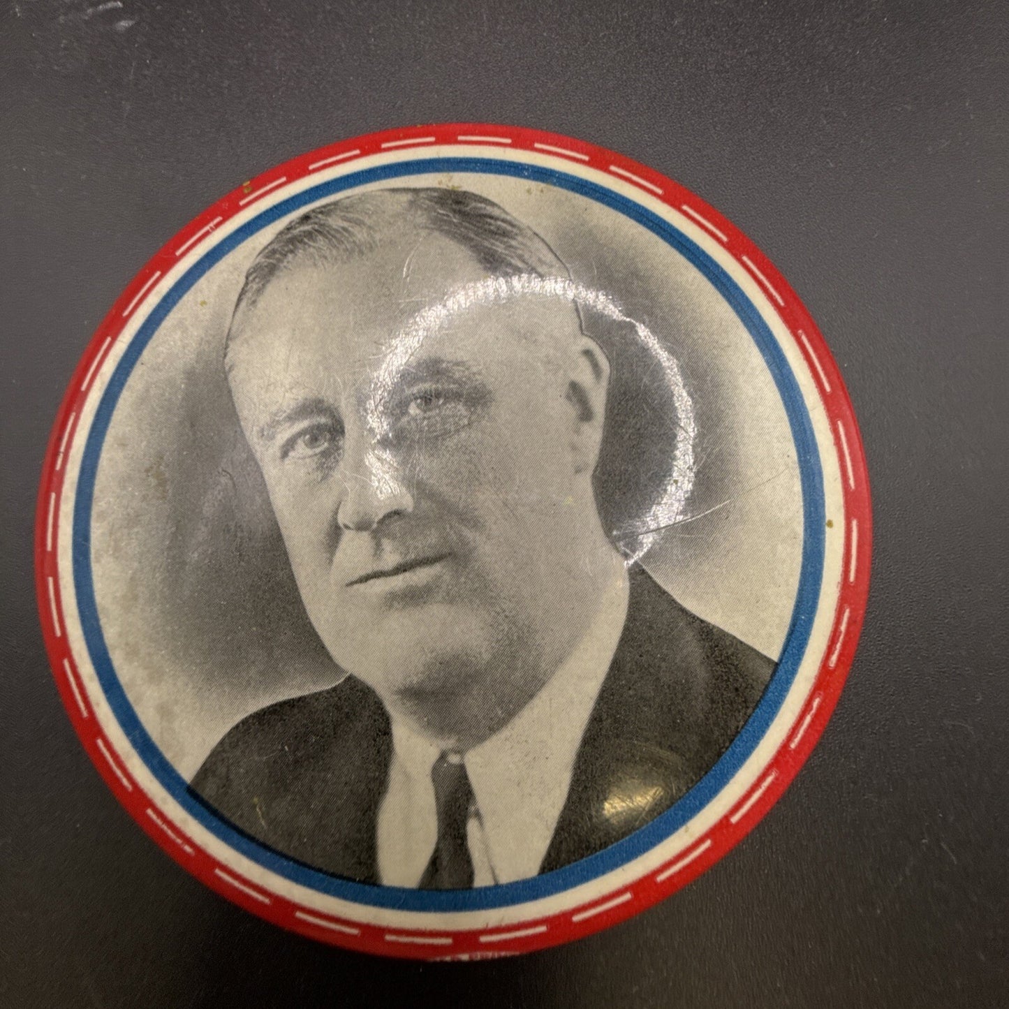 1932 FDR Franklin Delanor Rosevelt 3 Inch Pin-Back Campaign Button pin