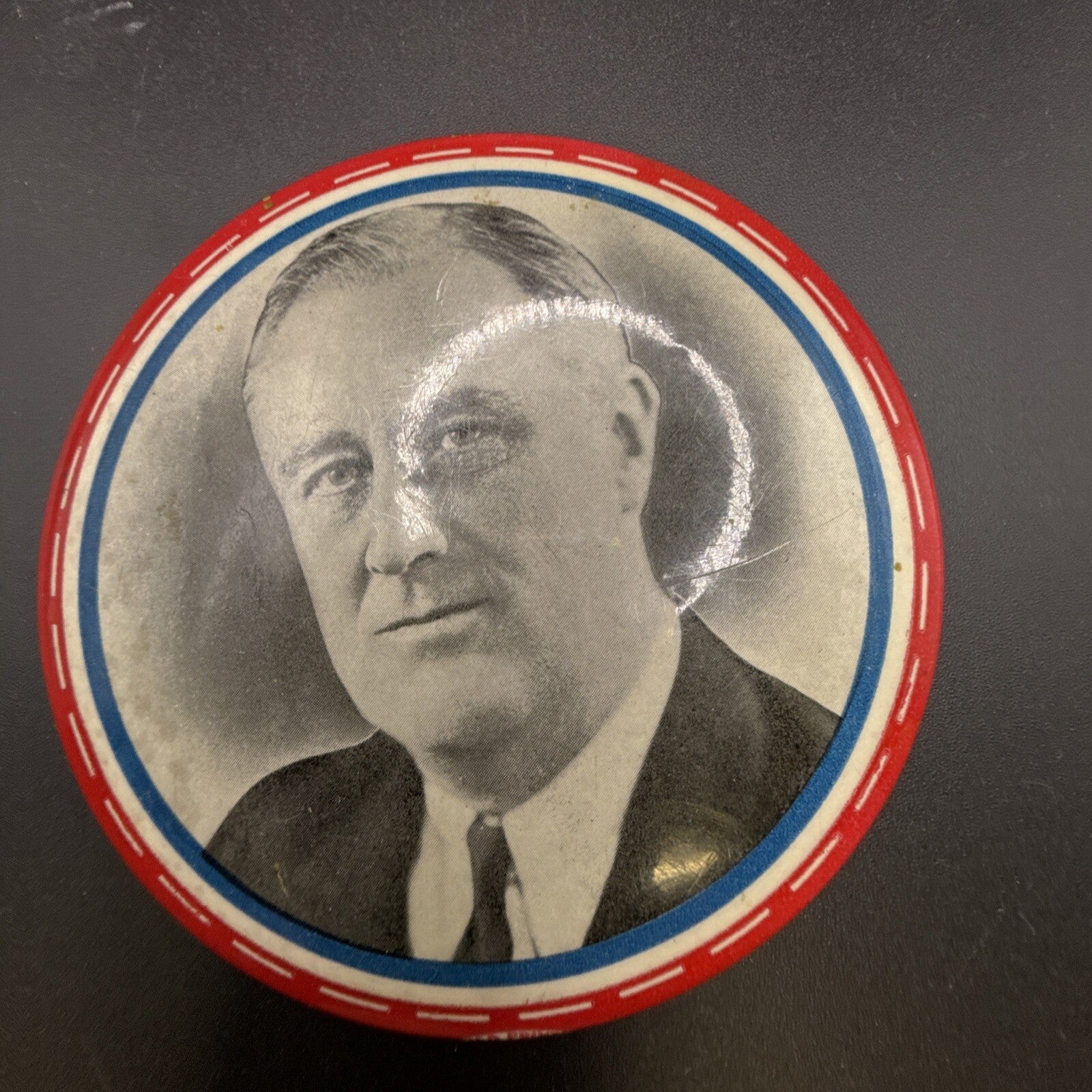 1932 FDR Franklin Delanor Rosevelt 3 Inch Pin-Back Campaign Button pin