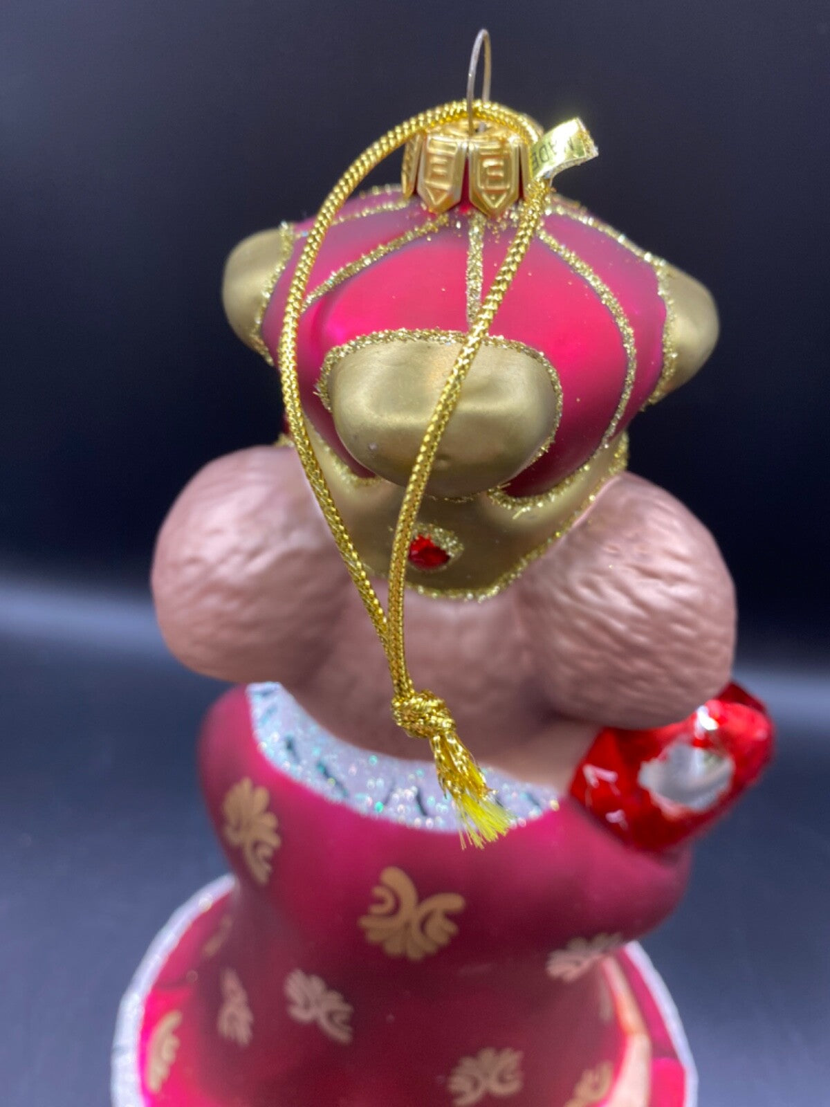 Fitz & Floyd Charming Tails Queen of My Heart Large Mouse Christmas Ornament