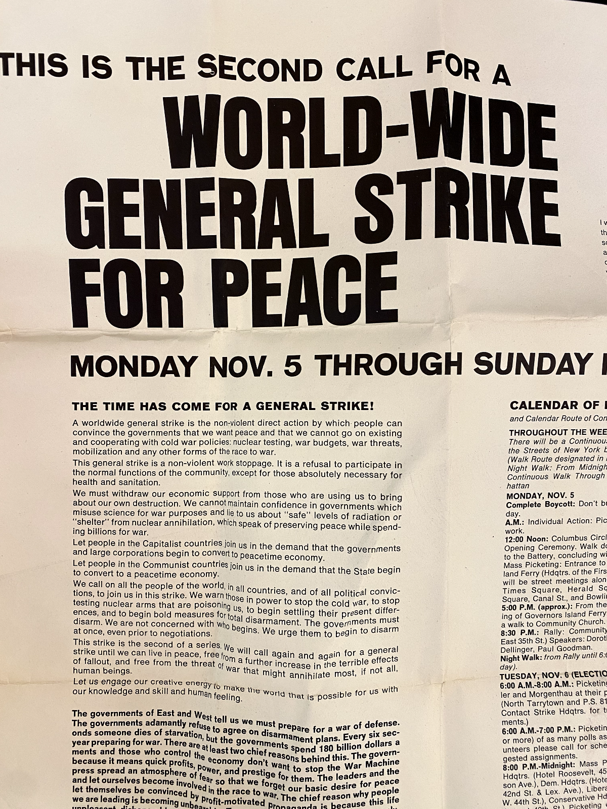 1962 Nuclear Weapons Test Ban Pamphlet No Nukes Strike For Peace 60s Peace
