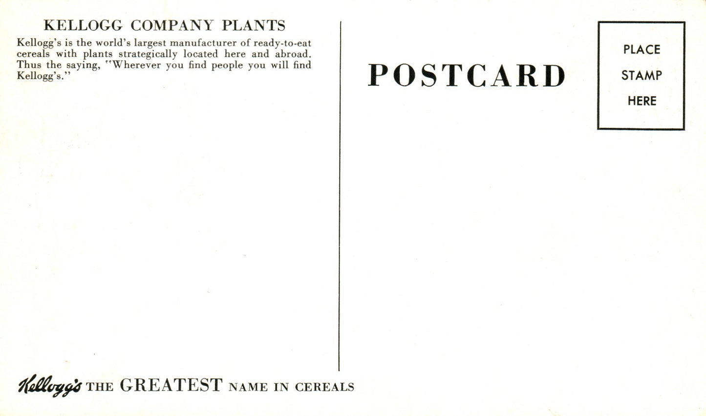 Kellogg Company Cereal Plants Battle Creek Michigan, England Nebraska Australia 